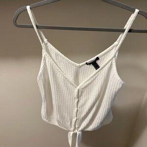 Women’s White Tank top with cute tie detail